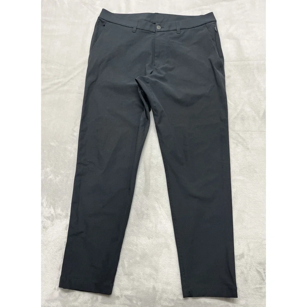 Lululemon ABC 5 Pockets Pant Men 34 Gray Slim Fit Warpstreme Wrinkle Resistant